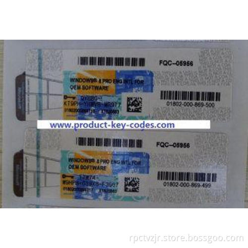 Win 8 Professional COA Label Windows Product Key Sticker Wi